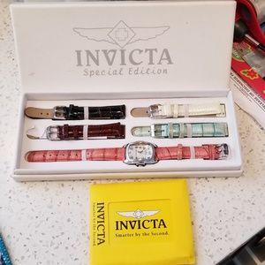 Ladies Invicta watch with 5 interchangeable bands.